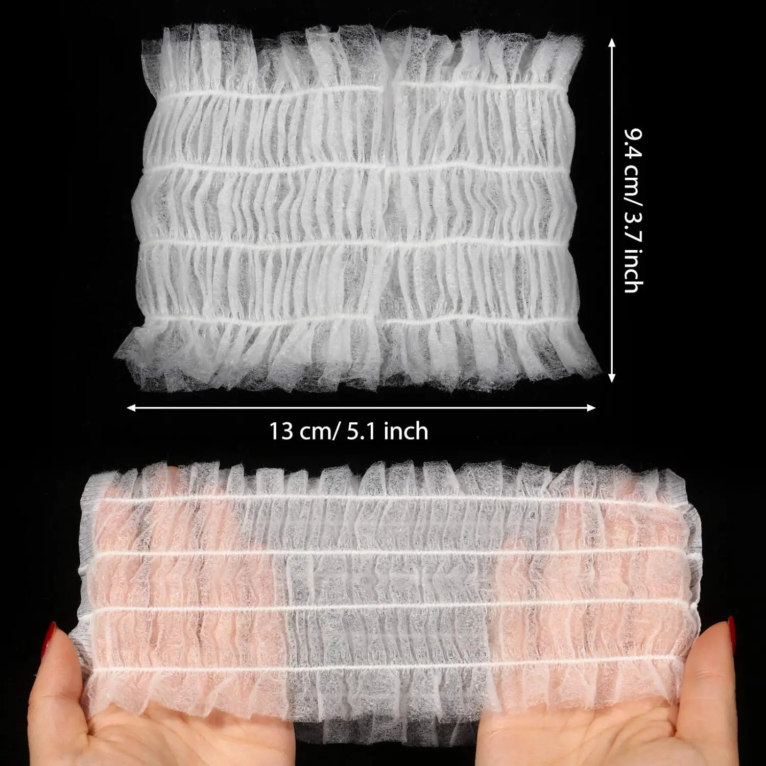 100Pcs Disposable Headbands for Women Cosmetics Spa Facial Non-woven Soft Hairband Aesthetic Headband for Makeup Travel Skin Car