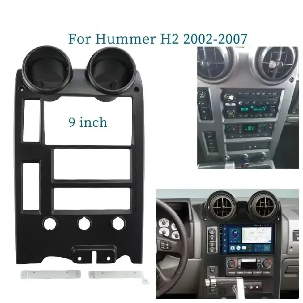 

For Hummer H2 2002-2007 9 Inch Car Fascia Radio Panel Dash Kit Install Facia Console Bezel Plate Adapter Trim Cover Frame