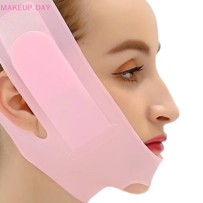 Bandagem Lifting Face Silicone V, Escultura Facial, Faixa Emagrecedora, Pele Reafirmante, Massagem de Relaxamento, Máscara Face Lift, Auto-aquecimento, 1Pc