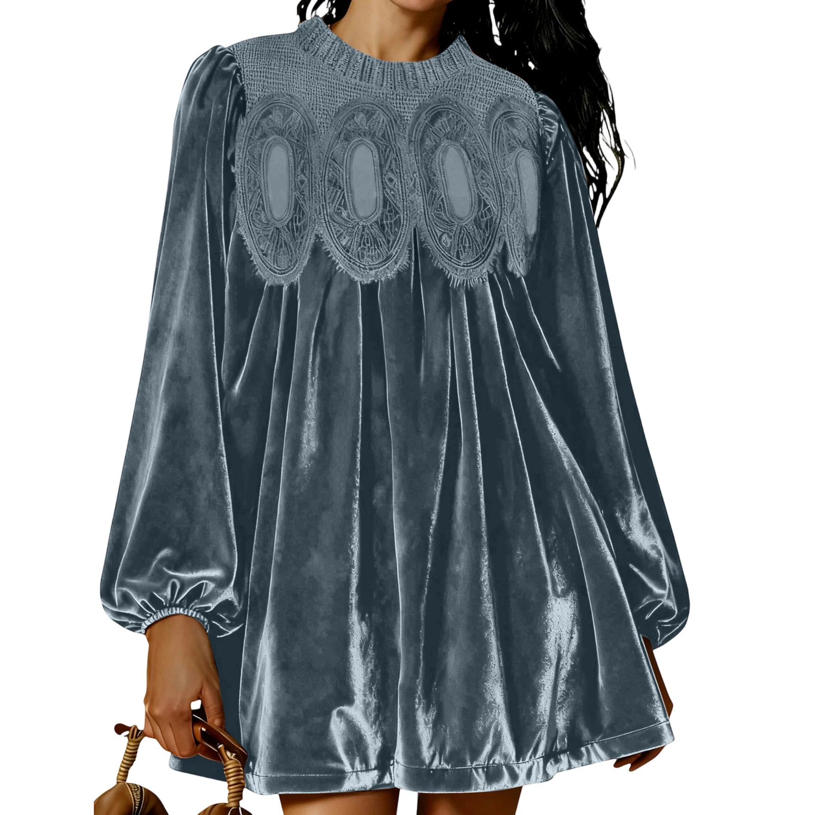 Velvet Long-Sleeved Dress Warm Winter Dress Party Dress For Wedding Guest Plus Size Office Ladies Dresses Vestidos Para Mujer