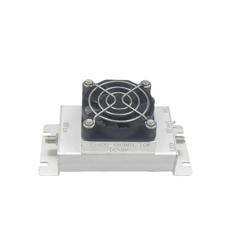 

400MHz-450MHz 10W Power Amplifier Power Amp with 48dB Gain Heat Sink and Cooling Fan