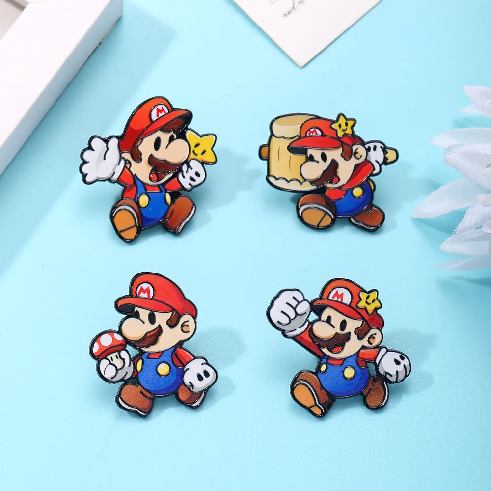 4/8Pcs Cute Game Figure Dinosaur Enamel Pins Cartoon Brooches For Backpack Fashion Lapel Badges For Fans Cosplay Gifts view 2