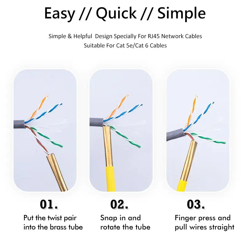 Network Cable Twist Pair Wires Separater Inner Twisted Pairs Wire Straighting Tool Separator With Mini Cable Stripper