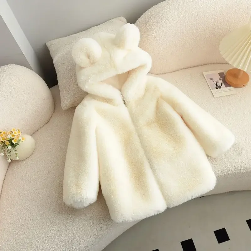 

Girls Baby Fur Velvet Coat Autumn And Winter 2026 New Children's Thick Warm Sweater Cotton Jacket