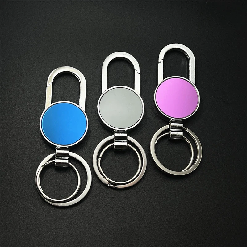 30pcs Car Keychain Custom Logo Advertising Gift with Metal Keyring Engraving Text / NAME / QR CODE