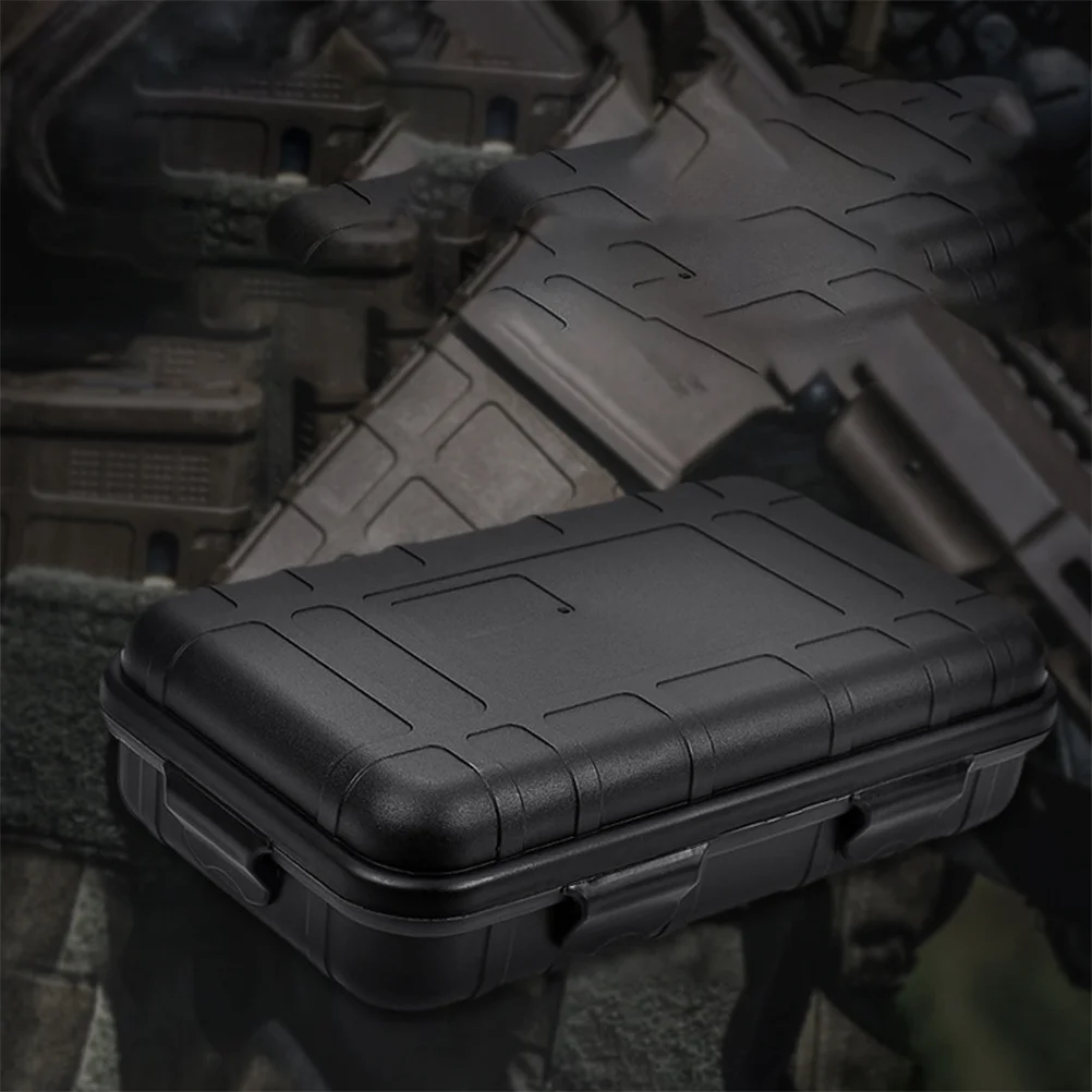 Waterproof Outdoor Survival Box Black Small Lightweight Multipurpose Emergency Tool Storage Case for Adventure Explorer