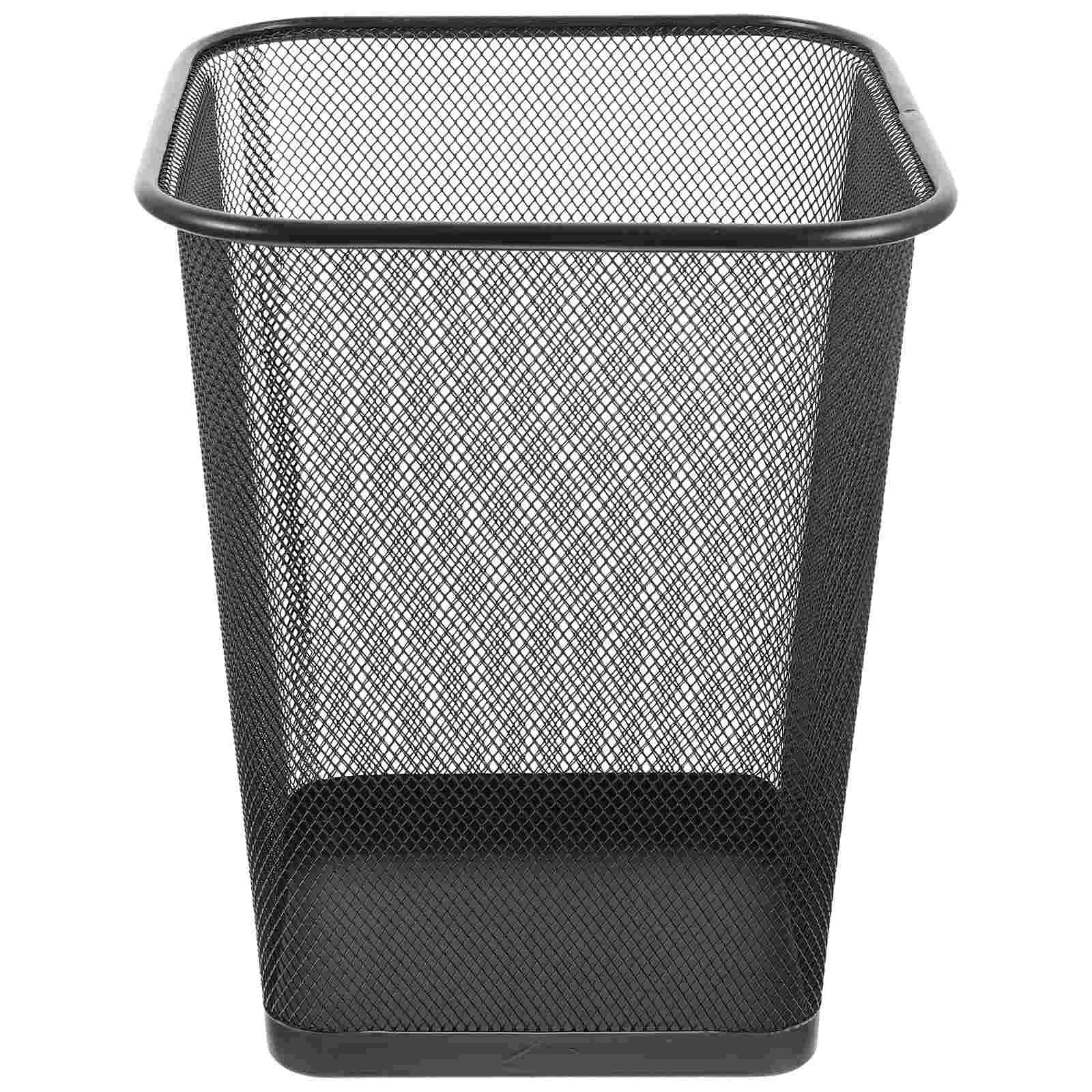 Garbage Can Waste Basket for Bathroom Bedroom Office Bin Metal Mesh Wastebasket Wicker Storage