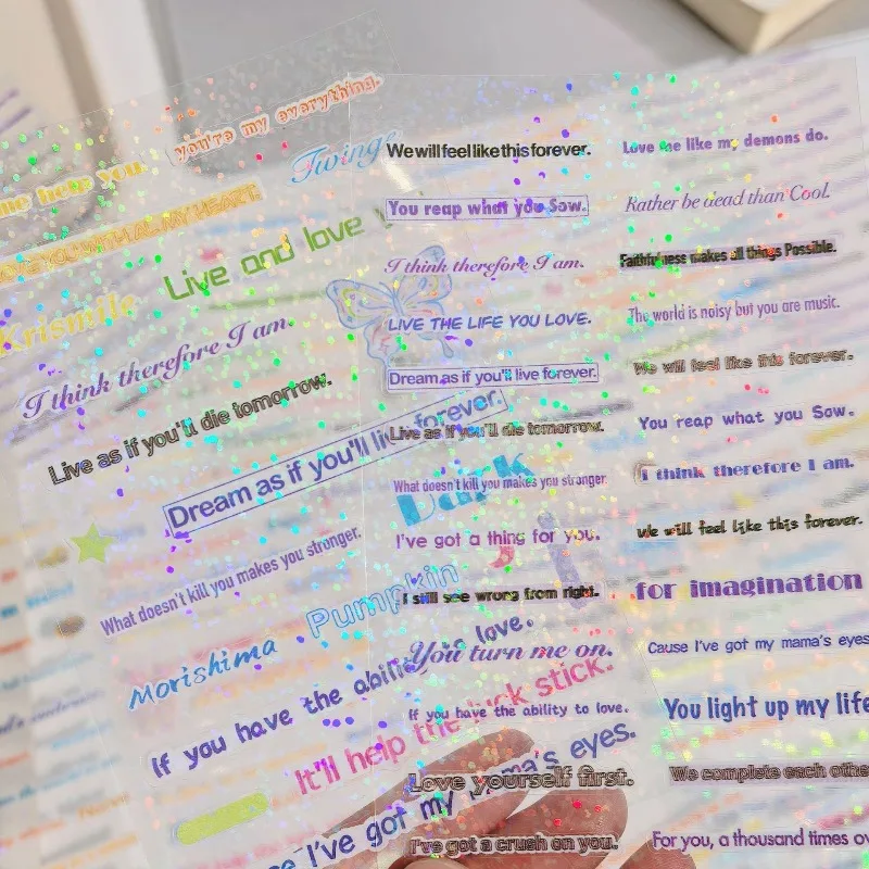 

Милый мультяшный набор наклеек для скрапбукинга Kawaii бабочка английские слова наклейки для журнала DIY виниловые наклейки для журнала ноутбука