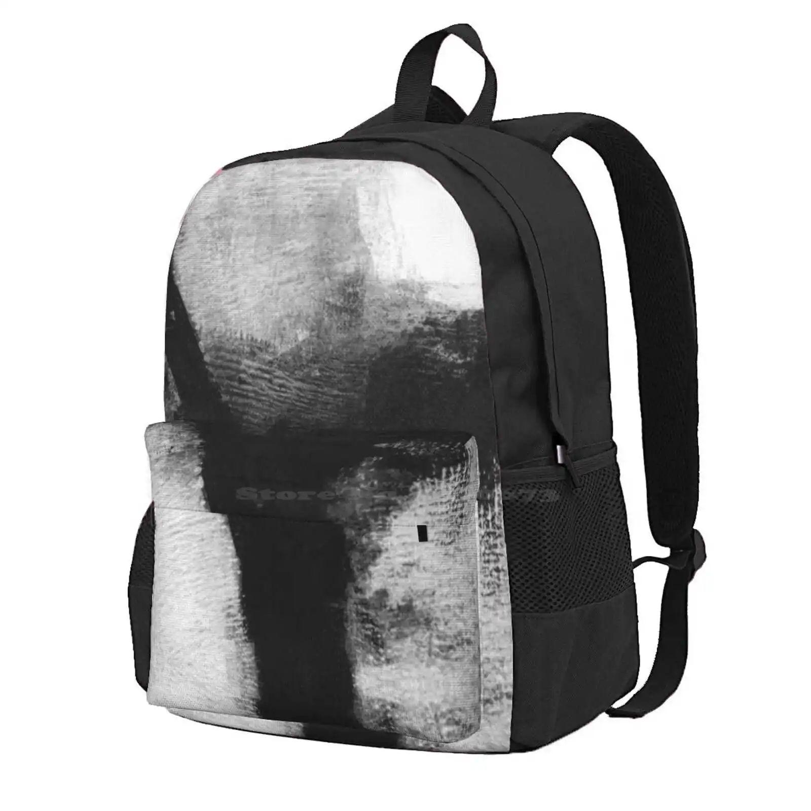 Contemporary Black And White Abstract Painting - Delve 1 Hot Sale Schoolbag Backpack Fashion Bags Black And White Abstract