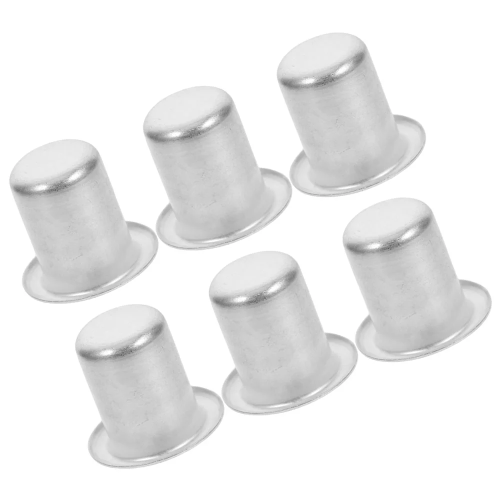 

6 Pcs Holder Liner Taper Holders Candlestick Aluminum Cup Base Alloy Banquet