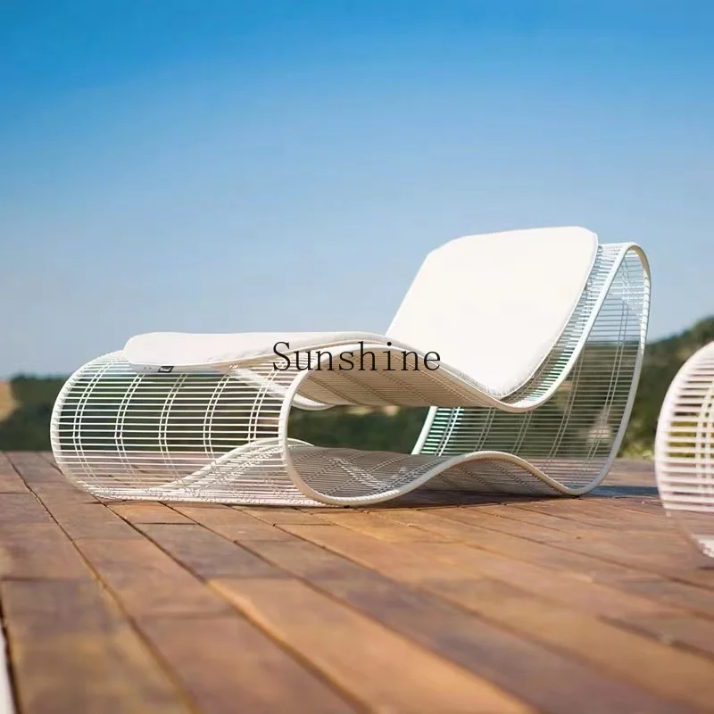 

Creative outdoor bed terrace beach waterproof hotel balcony design scenic lazy furniture
