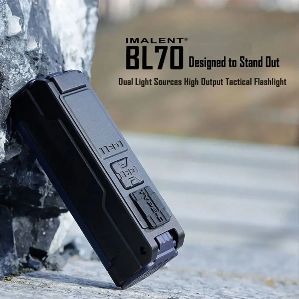IMALENT BL70 Dual Light Source High-Output Tactical Flashlight, 6000 Lumens 347 Meters Beam Projection, Suitable for Camping