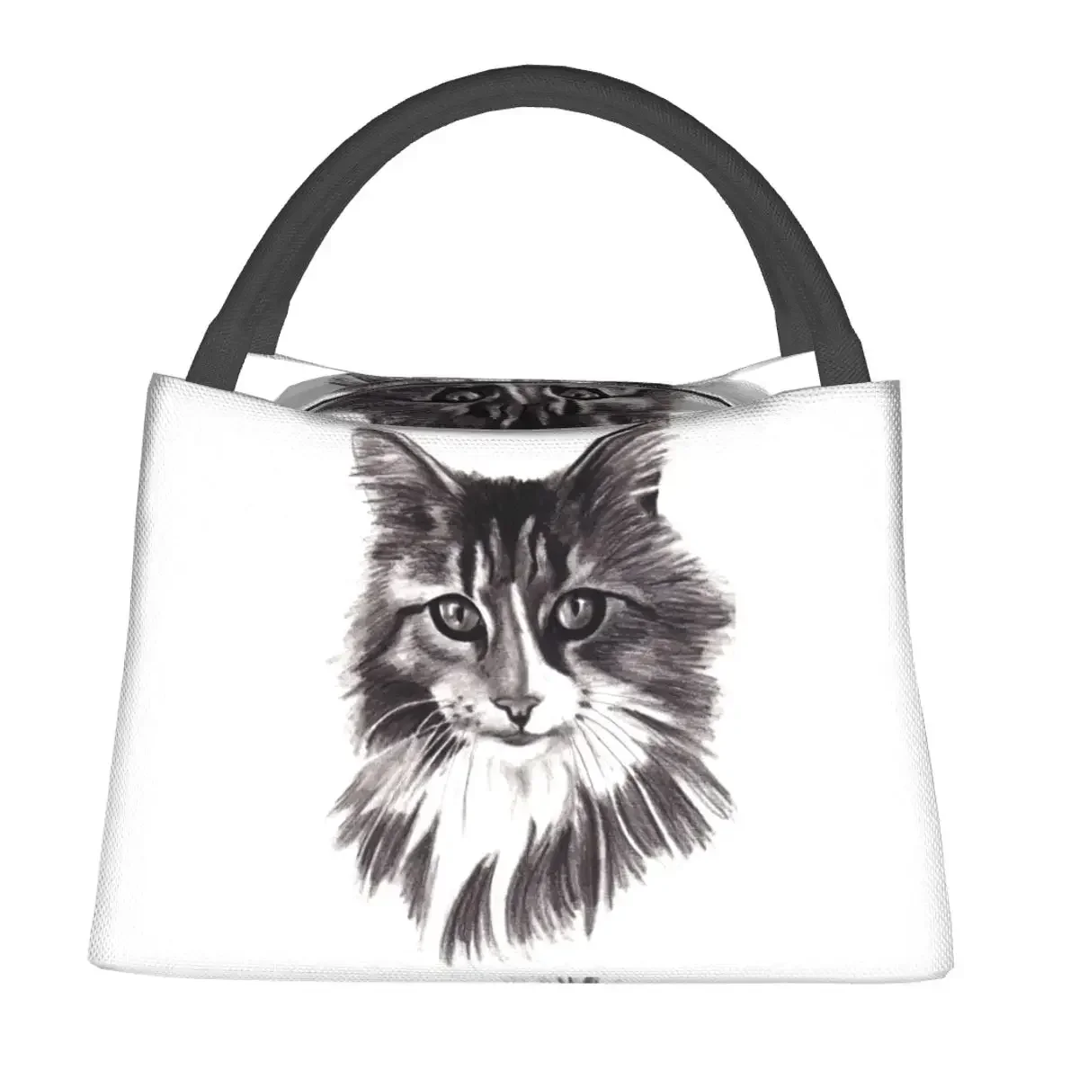 Manga Cat Lunch Bag Animal Picnic Lunch Box For Child Funny Graphic Design Thermal Lunch Bags Oxford Cooler Bag