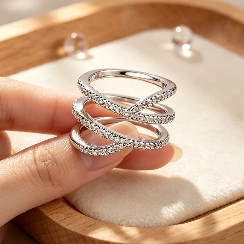925 Silver Open Finger Ring Clear CZ Punk Square Colorful Geometric Stackable For Women Girl Jewelry Gift Dropship Wholesale