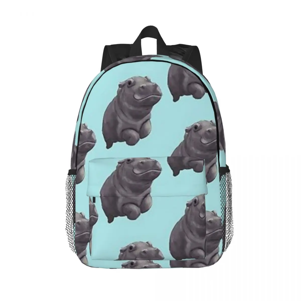 Cute Painted Baby Hippo Swimming Painting Backpacks Boys Girls Bookbag Casual Children School Bags Laptop Rucksack Shoulder Bag