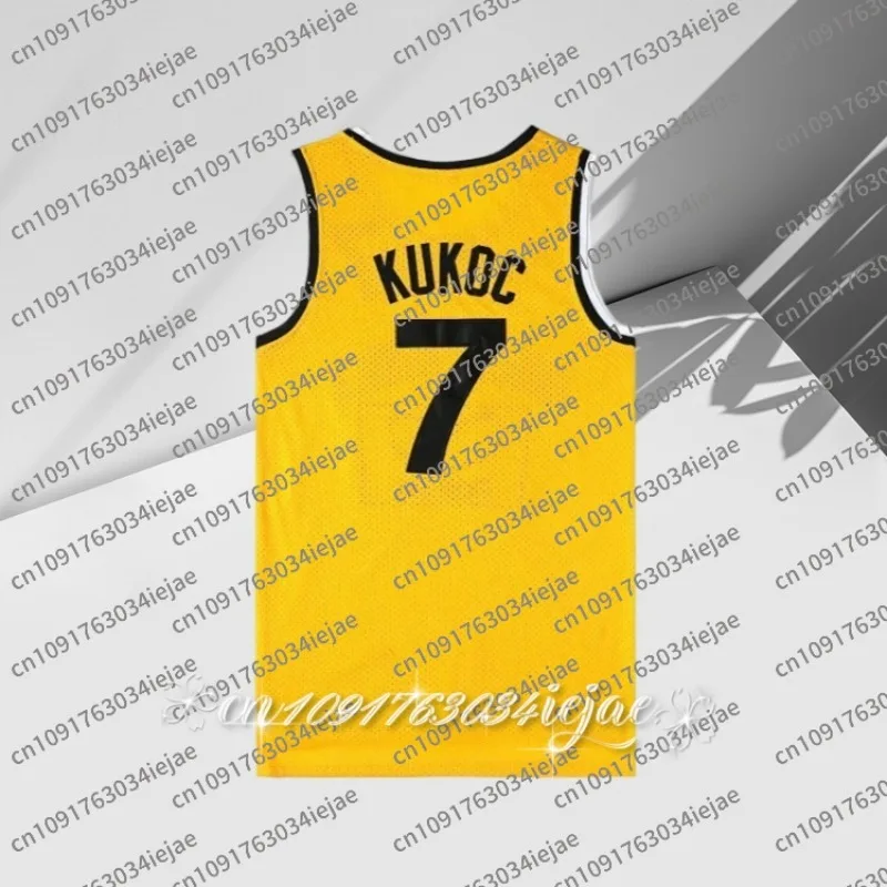 

Movie version yellow basketball jersey No.7 Croatia JUGOPLASTIKA 7 KUKOC outdoor quick-drying breathable sportswear