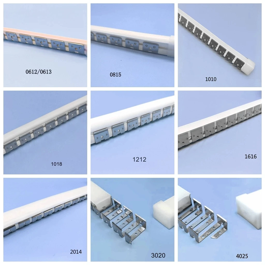 Neon LED taśma zamocowana klamra ze stali nierdzewnej z motywem szkieletu dla elastyczny pasek światła DIY dekoracje mocowany wspornik uchwyt klip