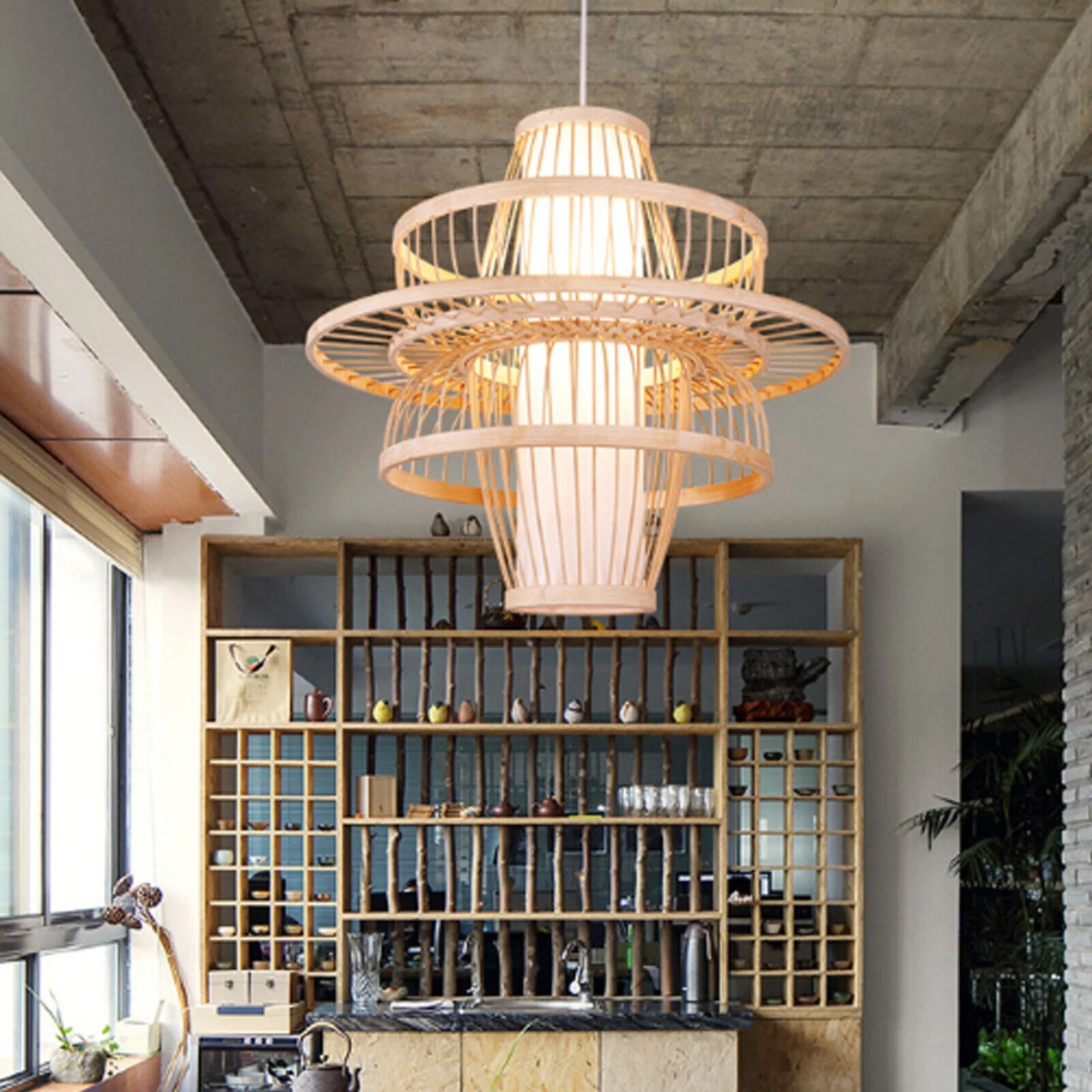 

Креативная ткань, современный бамбуковый плетеный подвесной светильник из ротанга, потолочный светильник, люстра, экологически чистая лампа