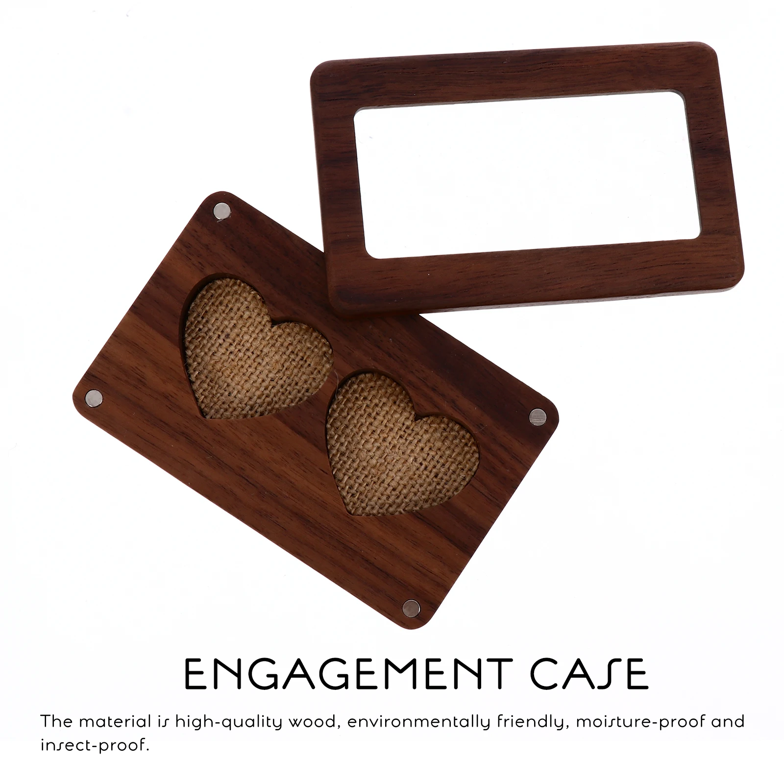 

Solid Wood Jewelry Box With Heart Design For Rings Necklaces Storage Eco-Friendly Moisture Insect Proof Wooden Display Case For