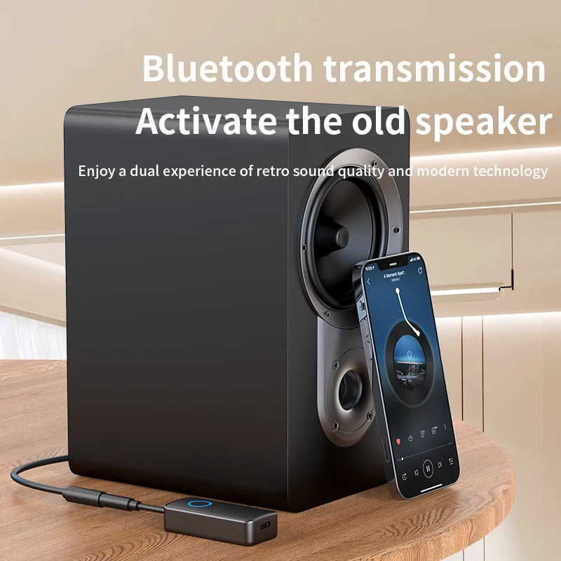 Penerima Pemancar Bluetooth 5.4 2 In 1 3.5Mm AUX Mikrofon Adaptor Nirkabel Audio Pesawat untuk Treadmill Mobil TV Penerbangan