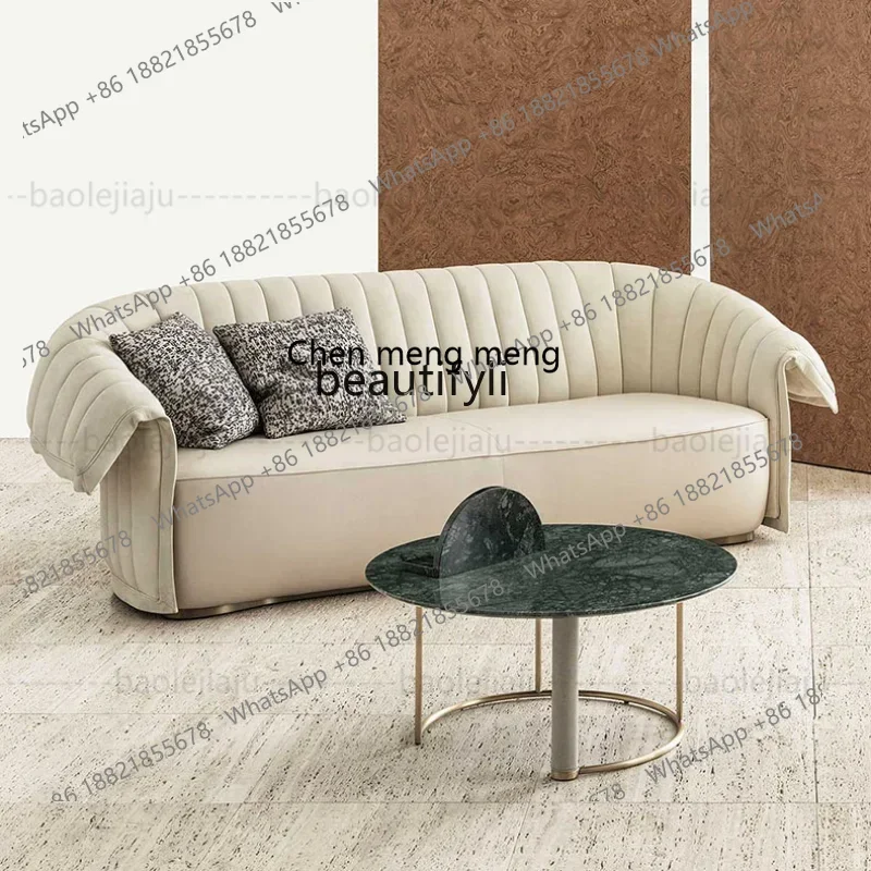 ss7486 مكتب المبيعات الإيطالية طاولة جانبية بسيطة الهندي الأخضر الرخام طاولة شاي مستديرة شقة صغيرة غرفة المعيشة علامة زاوية جلدية #4