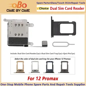 Bilashmart Dual SIM Card Reader Flex Cable iPhone 12 and 12 Pro Max Double SIM Card Tray Slot Holder Adapter Connector Replacement