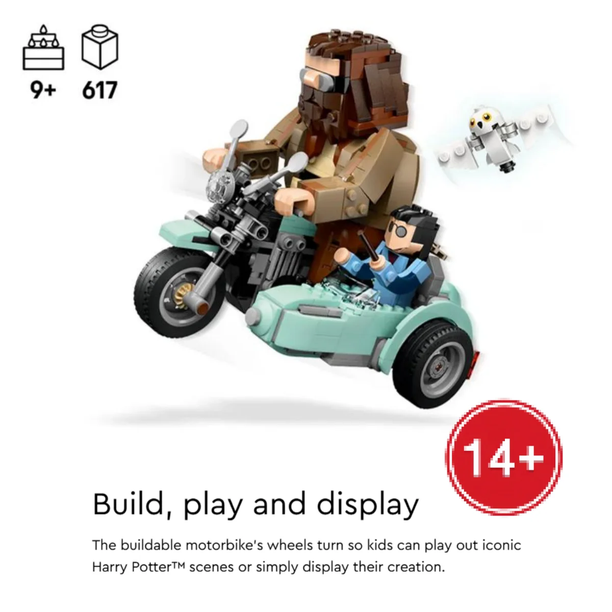 

MINISO 2025 New Magical Journey Motorcycle Moc 76443 Fantasy Home Decor Assemble Model Brick-built Figurines Gifts for Kids