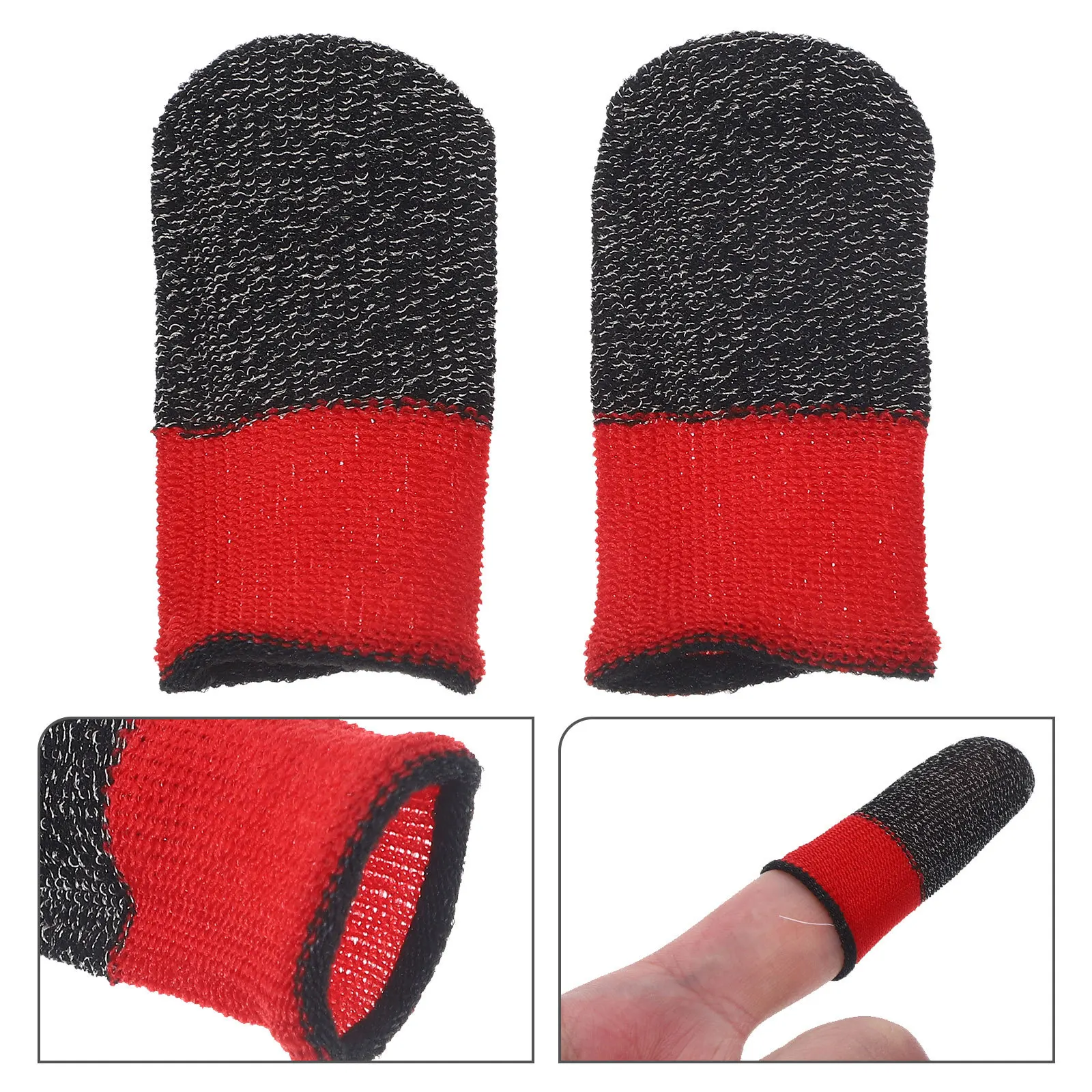 قطعتان من أكمام أصابع الألعاب رفيعة للغاية وقابلة للتنفس ومضادة للانزلاق للتحكم في صنبور شاشة الهاتف المحمول