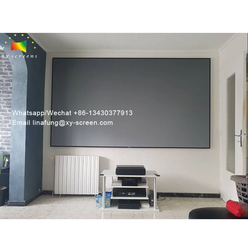 XY Screens Youtube Hot Sale Ultra Thin Frame screen 4K 8K UST Ambient Light Rejecting Ultra Short Throw Laser Projector Screen