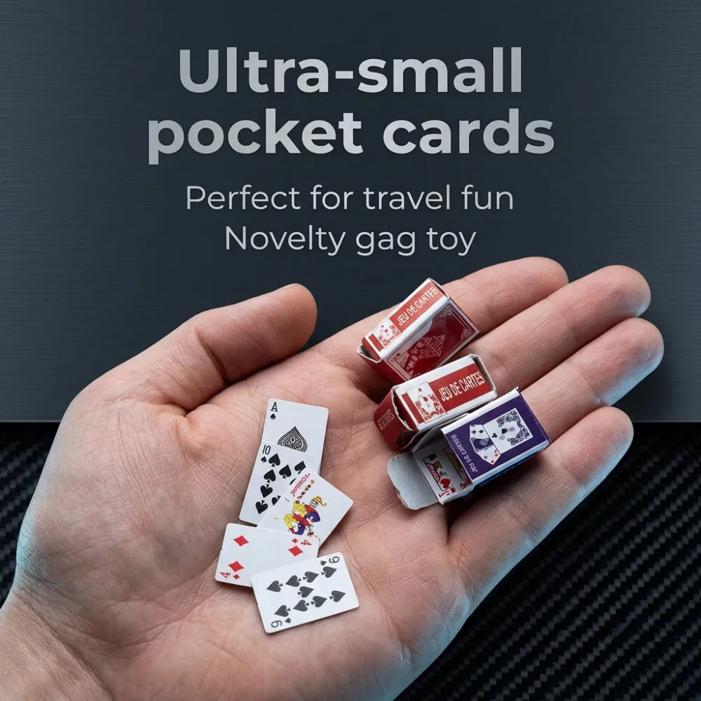 

Fun and cute mini cards poker games super small cards parody gifts travel toys joke accessories dollhouse miniature poker card
