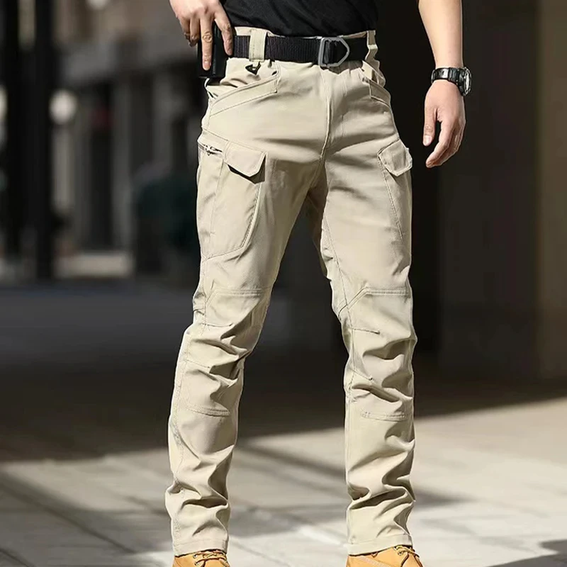 Elastic Tactical Pants Men's Cargo Trousers New Spring Autumn Waterproof Outdoor Hiking Multi-pocket Wear-resistant Cargo Pant