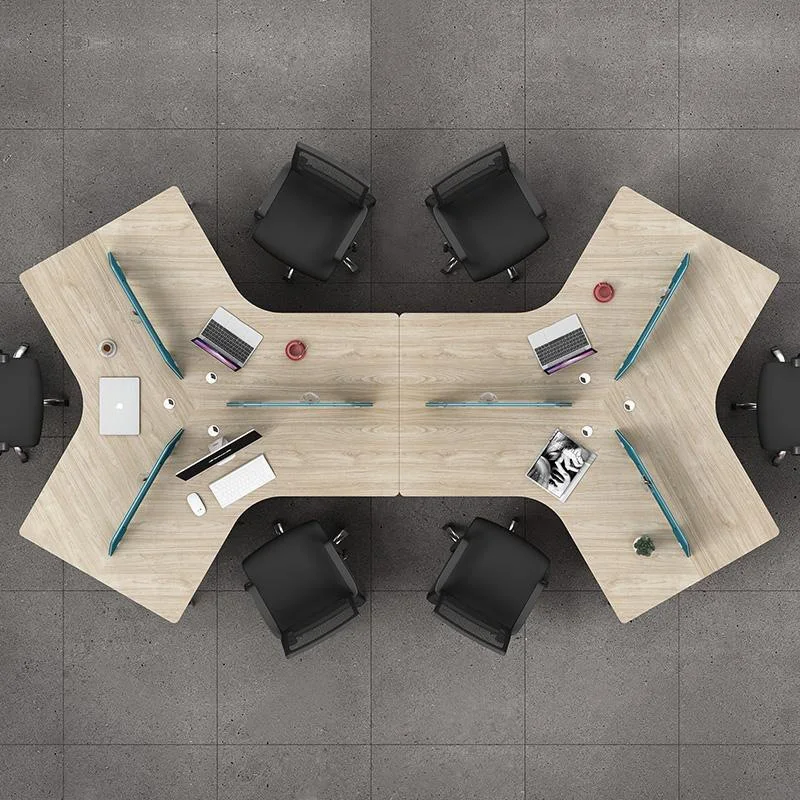 

Open Modern Wooden Office Furniture Call Center 6-Person Arc Office Workstation Desk