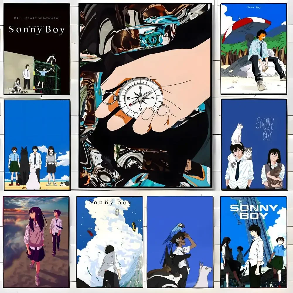 Abstract Sci-Fi Anime S-Sonny Boy Poster Self-adhesive Art Waterproof Paper Sticker Coffee House Bar Room Wall Decor