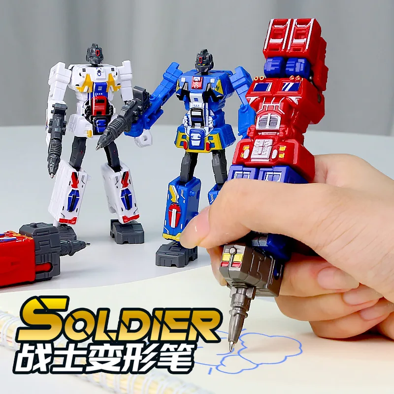 Transformers Peripherals Autobots Optimus Prime Cartoon Creative Transformation Robot Pen Toy Birthday Gift