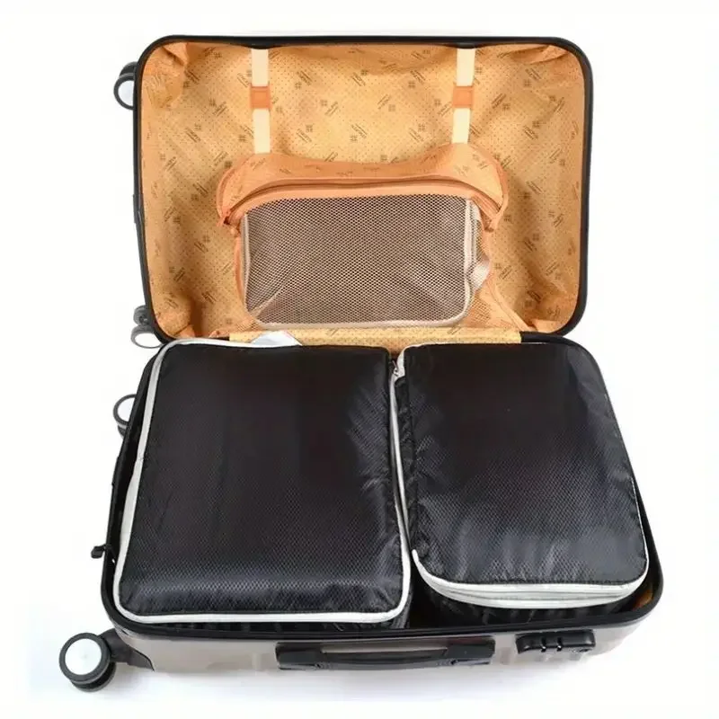 Three piece set of digital toiletries and cosmetics storage bag, clothes, shoes, luggage, travel bag