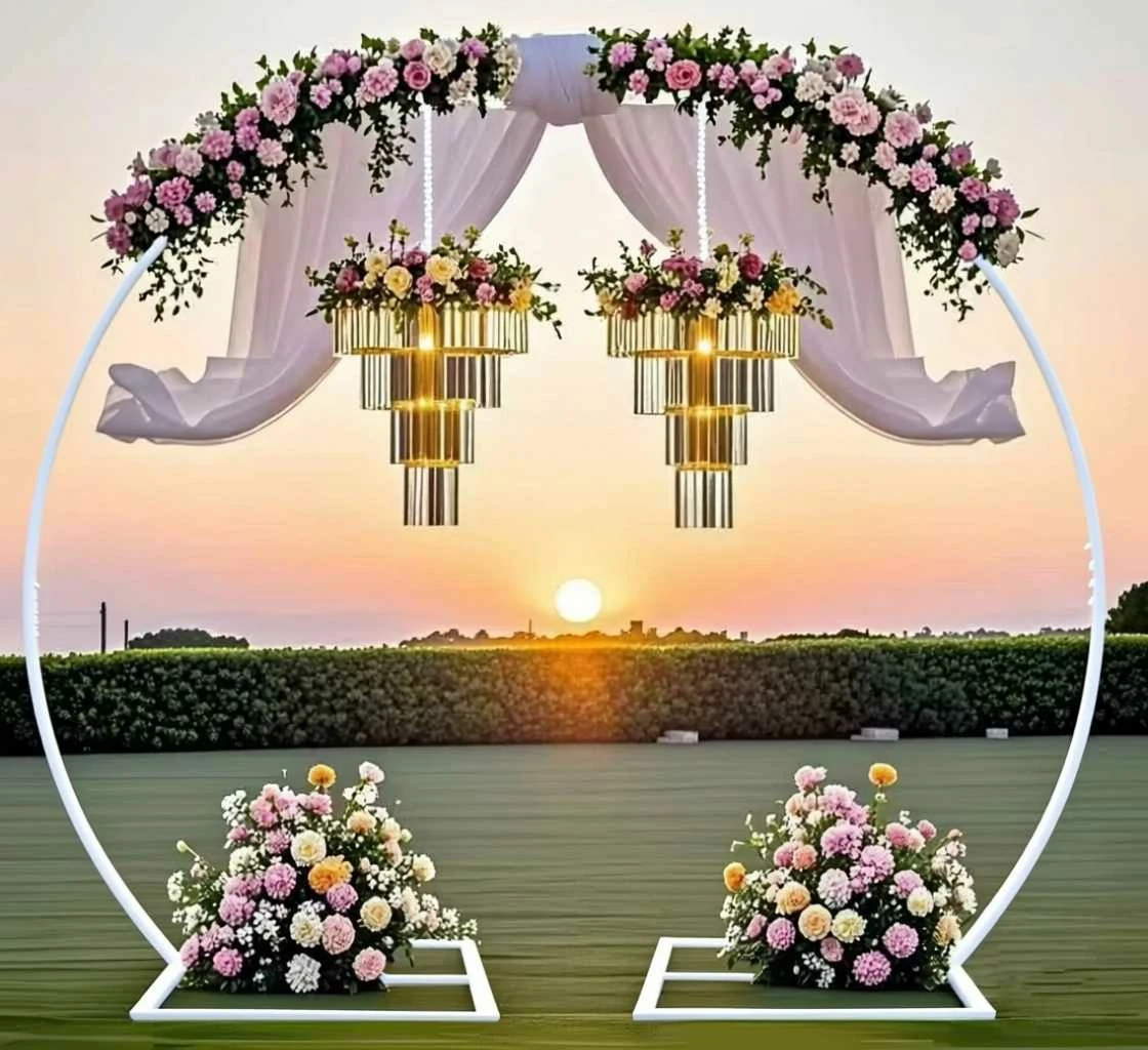 

Crystal Chandelier Pendant Hanging Flower Arch Display Shelf Birthday Party Stage Backdrops Table Decoration Props Rack