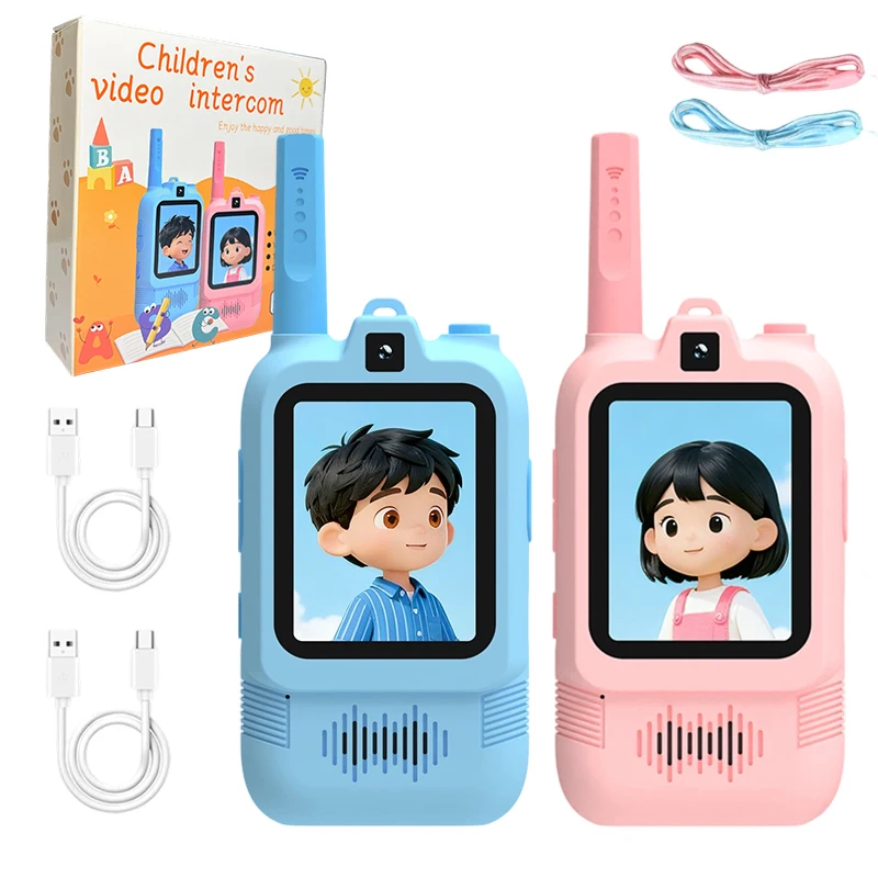 Giocattoli walkie-talkie video per bambini Confezione da 2 Chat vocale Scatta una foto a lungo raggio per ragazza Ragazzo Escursionismo Gioco all'aperto Campeggio di età compresa tra 3 e 12 anni