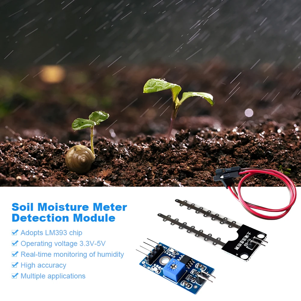 Soil Moisture Sensor Development Board LM393 Digital Humidity Sensor Module Board 5V High Precision for Robot Smart Car