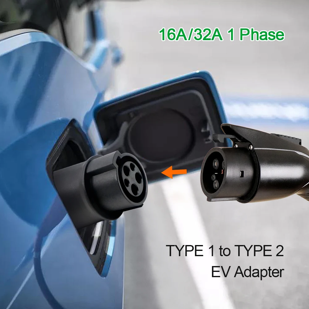 16A/32A Tesla EV Adattatore per caricabatterie Presa Type1 J1772 a Type2 IEC 62196 EVSE GBT Connettore convertitore di ricarica per veicoli elettrici