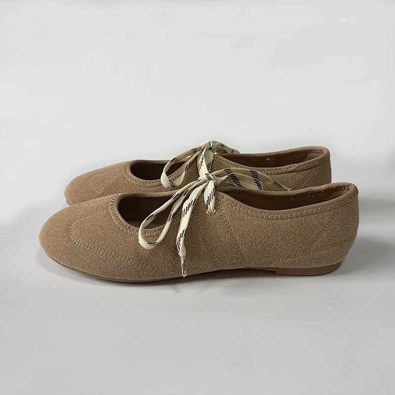 

2026 Новая мода, женские балетки с круглым носком, женская обувь на плоской подошве со шнуровкой, женская обувь на плоской подошве Мэри Джейн, женская обувь на плоской подошве с обувью