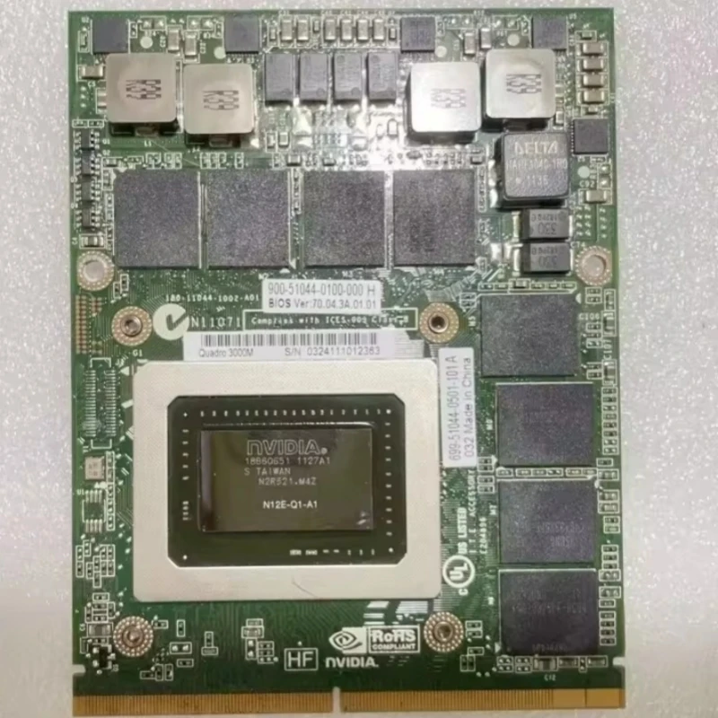 Carte Graphique Quadro Prend En Charge X3000M Q3000M GDDR5 2GB N12E - Q1 - A1 Pour Dell M6600 M15X HP 8740W 8760W Test OK 100% view 5