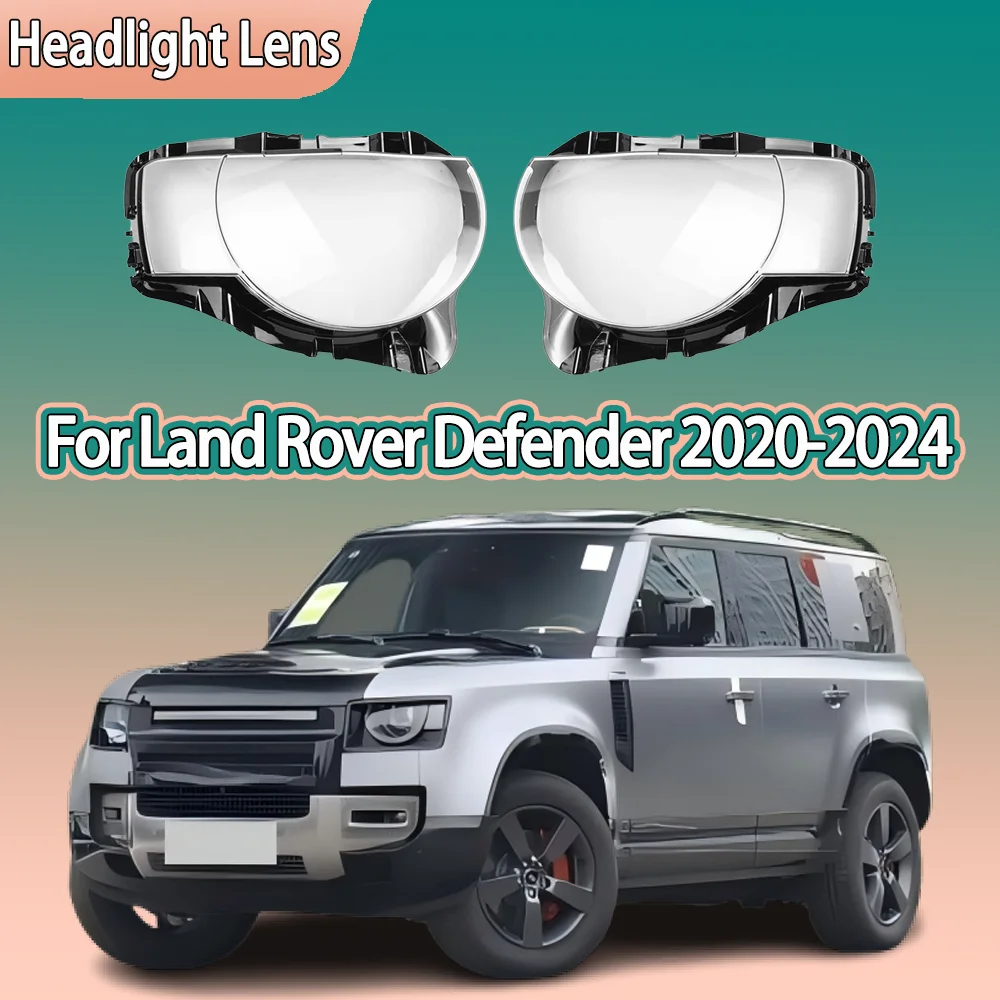 

For Land Rover Defender 2020 2021 2022 2023 2024 Front Headlight Cover Transparent Lampshade Lamp Shell Masks Plexiglass
