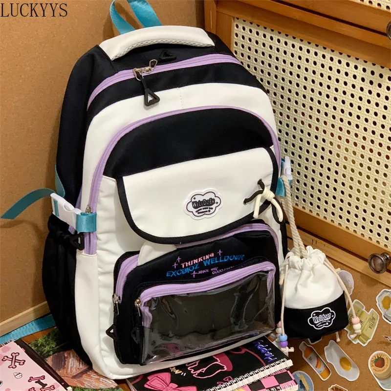 Y2k Aesthetic Star Transparent Backpack Women Students Casual Kawaii Star Schoolbag Girl High-capacity Preppy Backpacks 2026