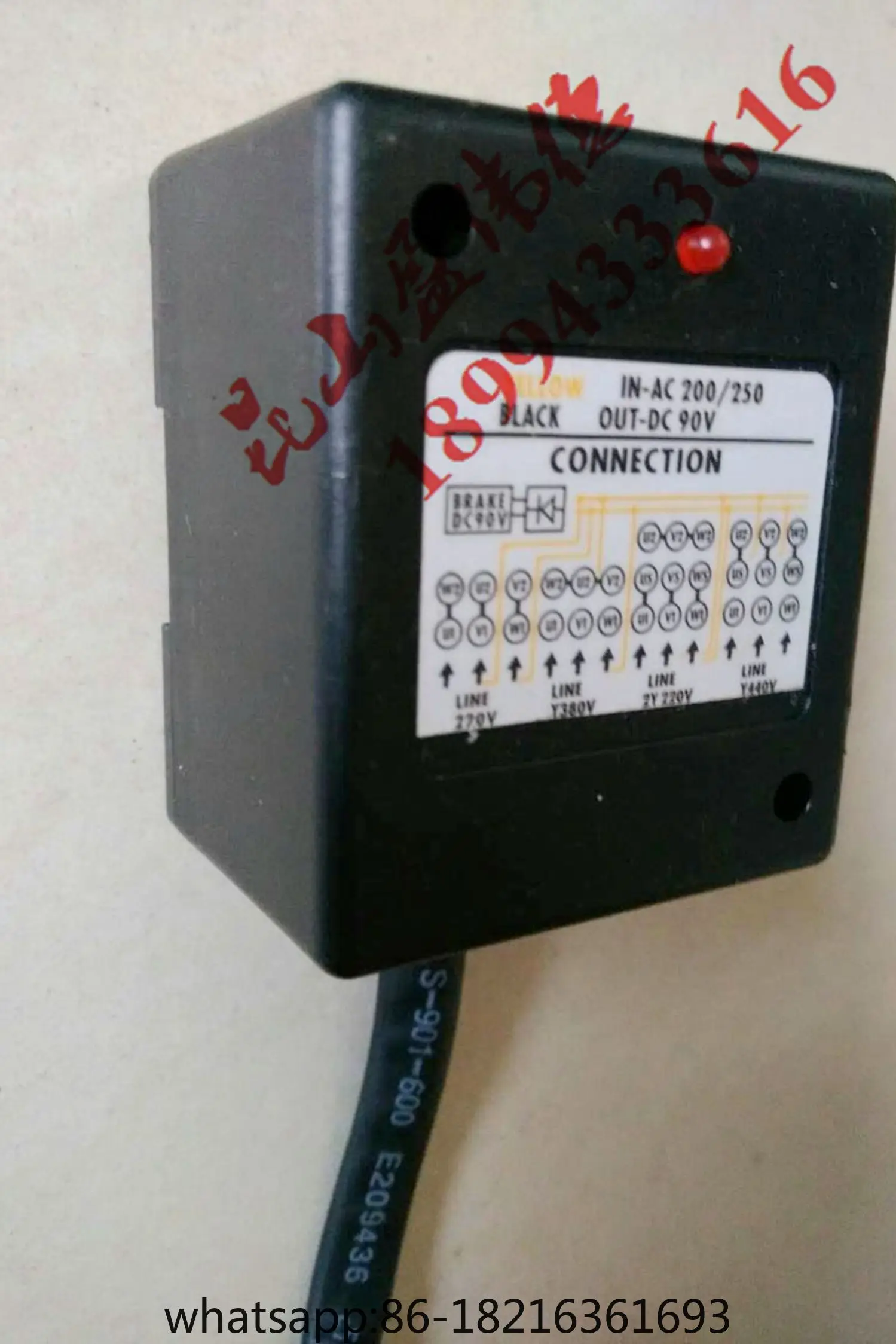 

Motor brake rectifier in tool magazine with indicator light Connection in-AC 200/250 out-DC 90V