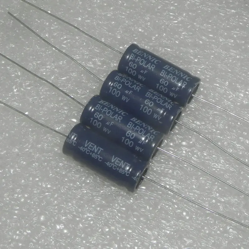 5PCS/LOT BENNIC 100v 60uf 60mfd 100wv B07 Axial Infinite Frequency Division Electrolytic Capacitor