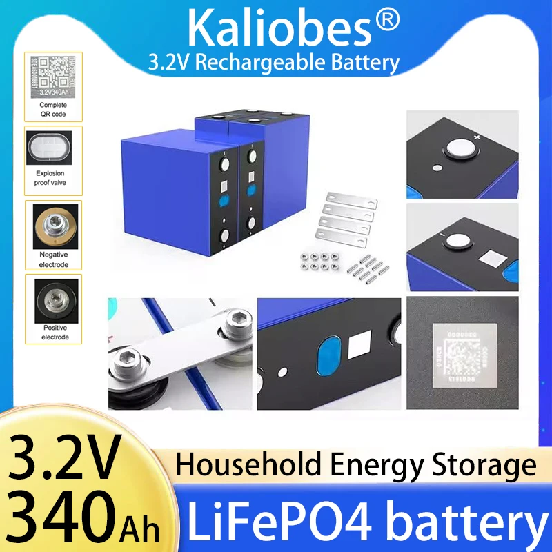 

3,2 В 320 Ач 340 Ач Lifepo4 Аккумуляторная батарея класса А 10000 циклов DIY 12 В 24 В 48 В RV EV Лодка Гольф Солнечная энергия Кемпинг беспошлинная торговля