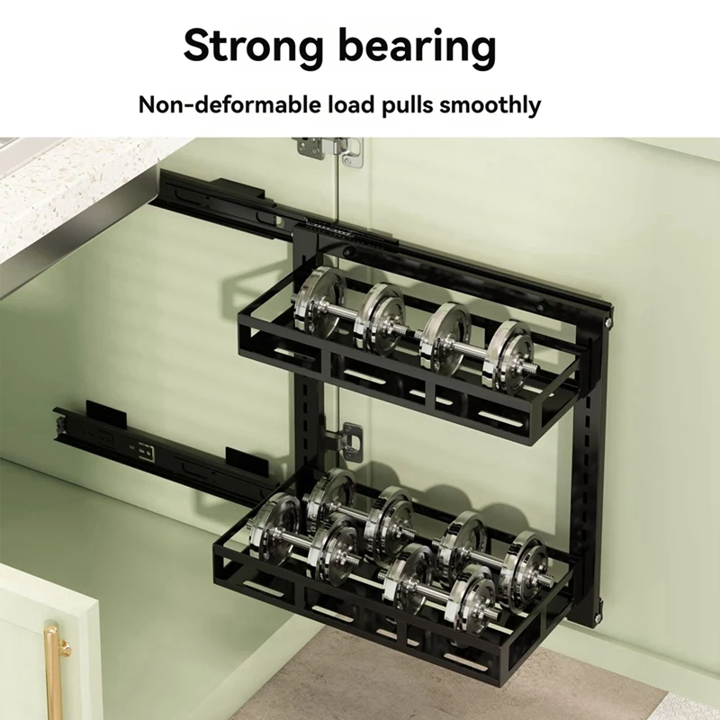 30CM Two-Tier Kitchen Sink Storage Rack With Pull-Out Baskets For Bathroom Organization