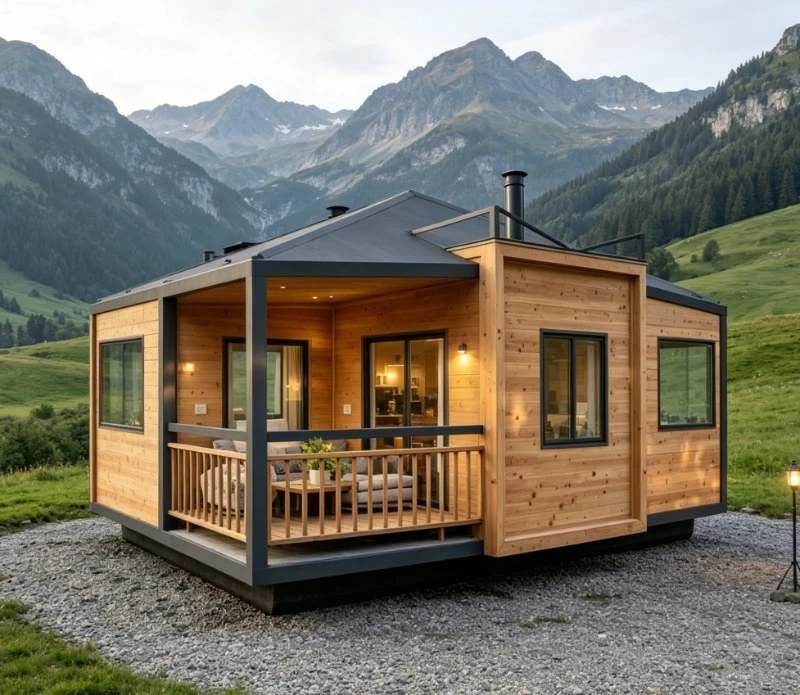 Earthquake Proof Foldable House, Steel Structure Frame, Safe Prefab Cabin for Seismic Zone