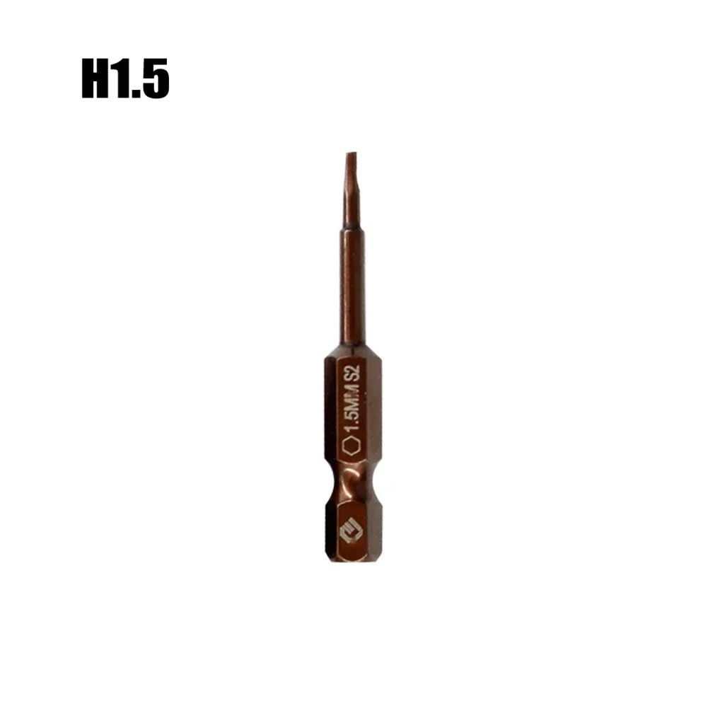 

Power Drill Screwdriver Bit Screwdriver Drill 1/4 Inch Hex 50mm Brown Chrome Hexagon For Power Tools Long-term Use