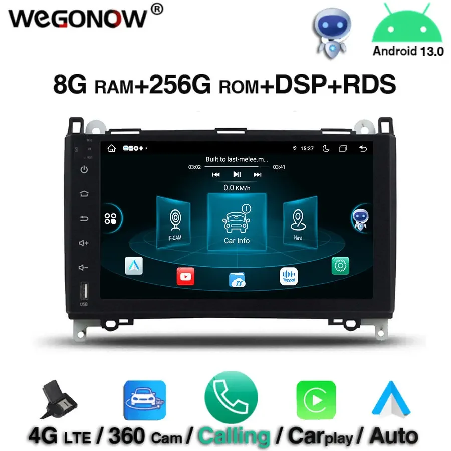 

Для Benz W169 W245 Viano Vito 2009 2010 2011 720P DSP Android13.0 8 ГБ + 256G 8-ядерный автомобильный DVD-плеер Wi-Fi Bluetooth 5,0 RDS RADIO GPS